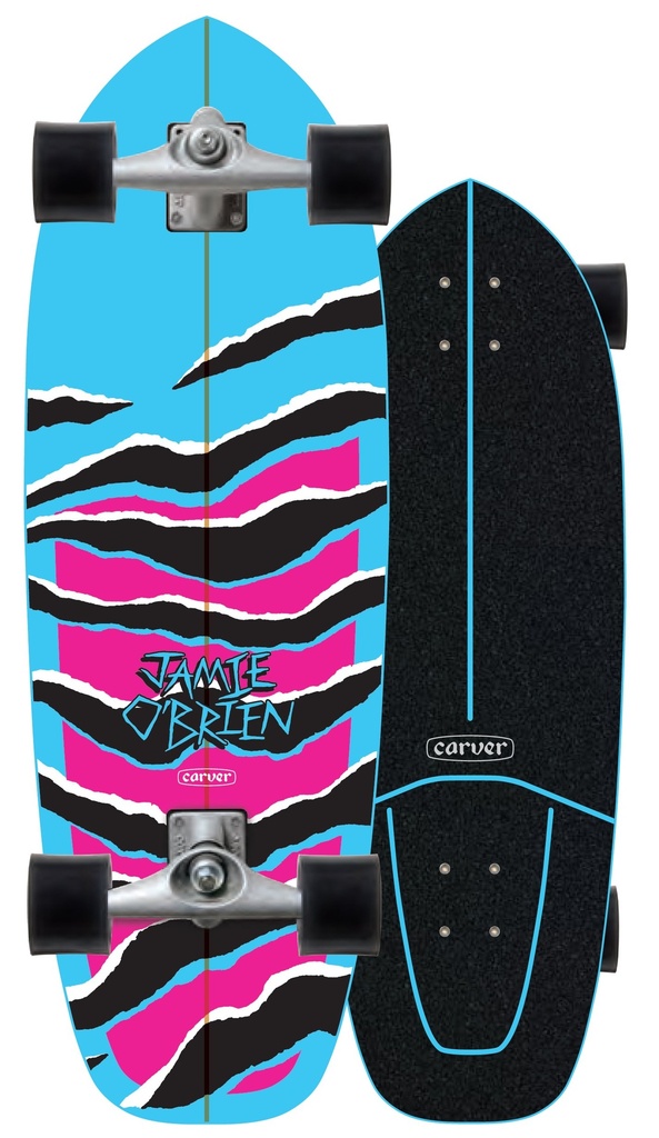 Surf Skate Carver Job Blue Tiger 31" 2022 - Complete