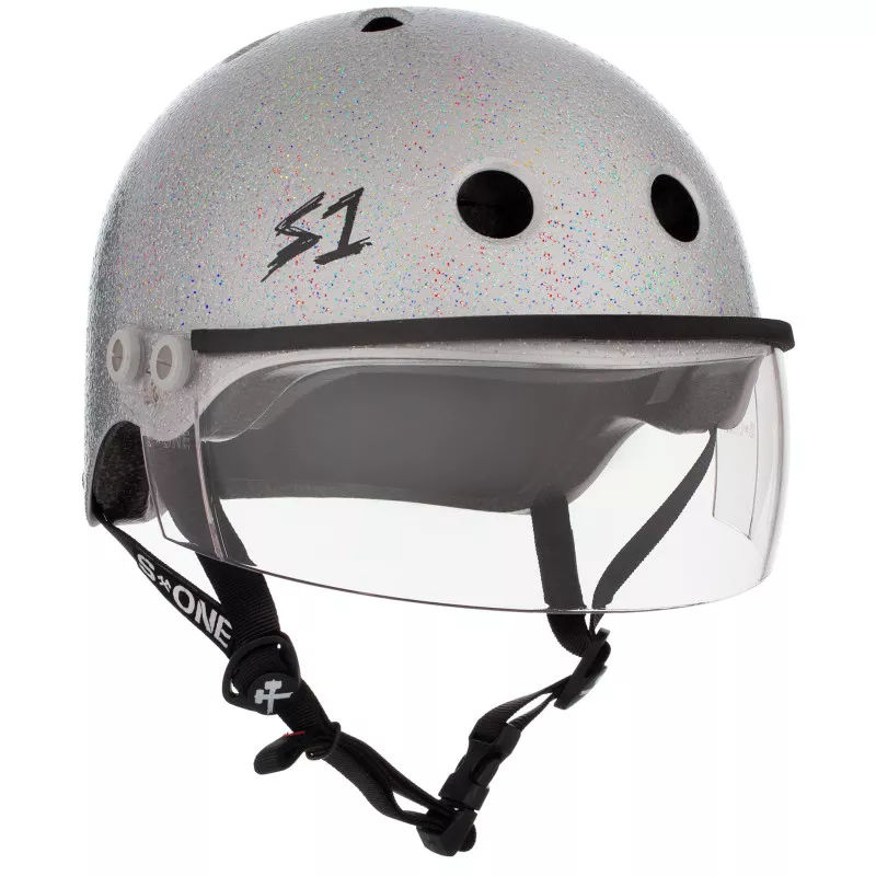 Skateboard helmet S-One Lifer Visor Silver Glitter 2024 