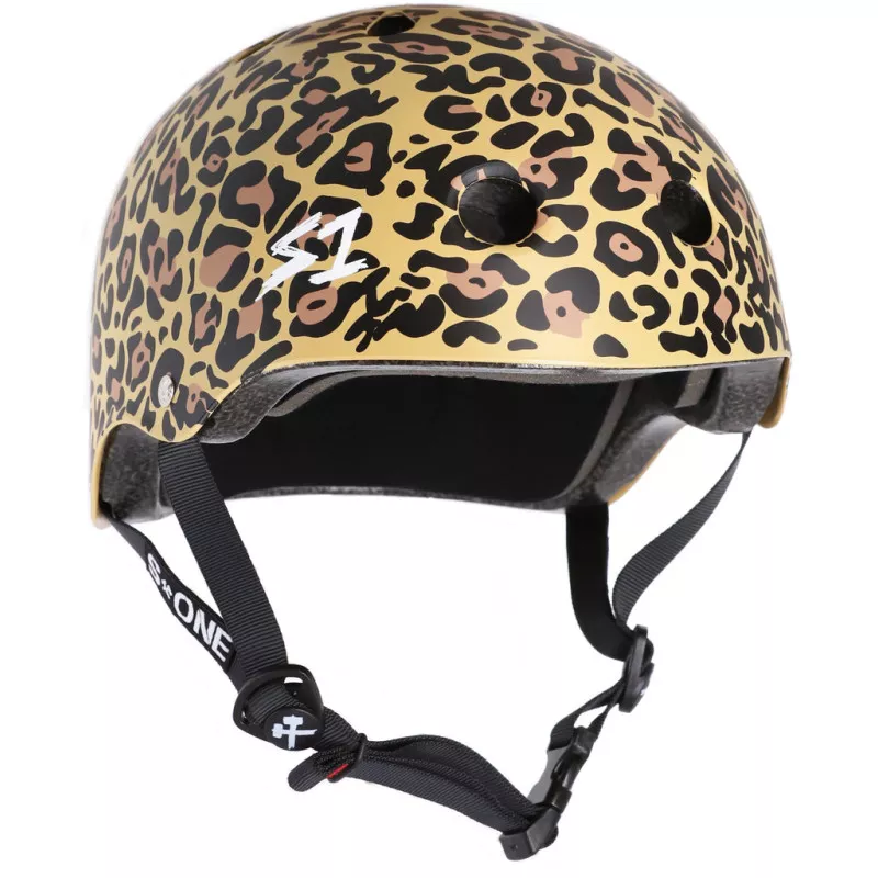 Skateboard helmet S-One Lifer Tan Leopard Print 2024 