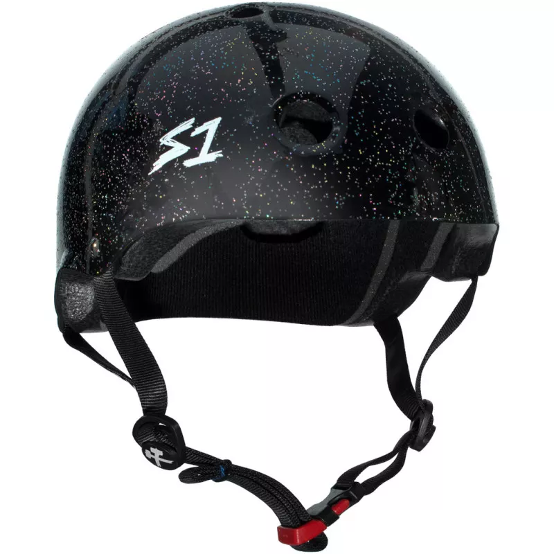 Skateboard helmet S-One Mini Lifer Black Gloss Glitter 2024 